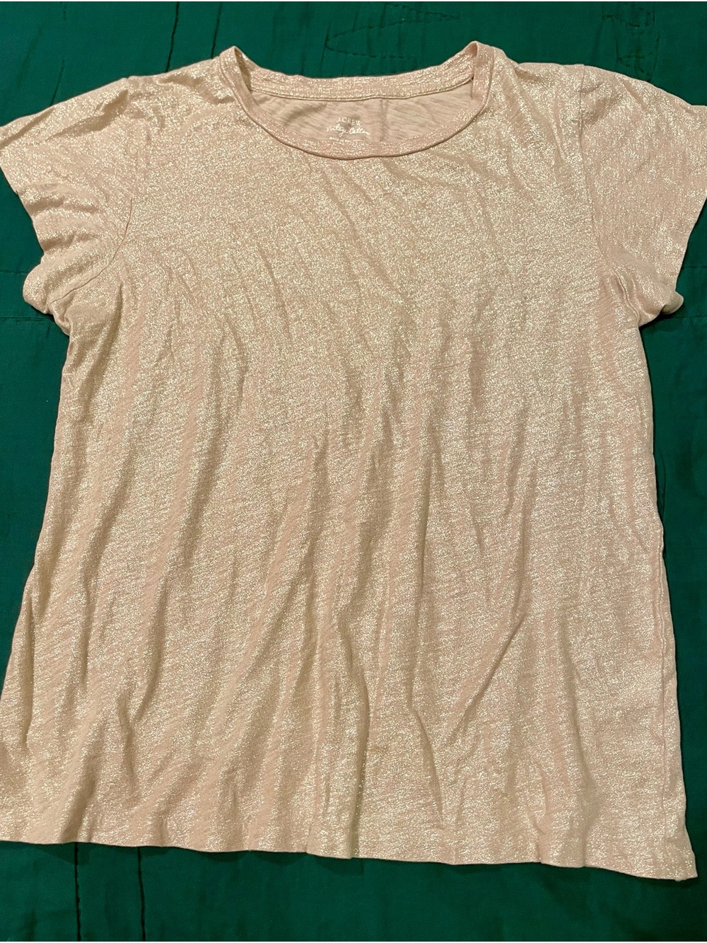 J. Crew Vintage Cotton Shimmery Blush Short Sleeve Tee